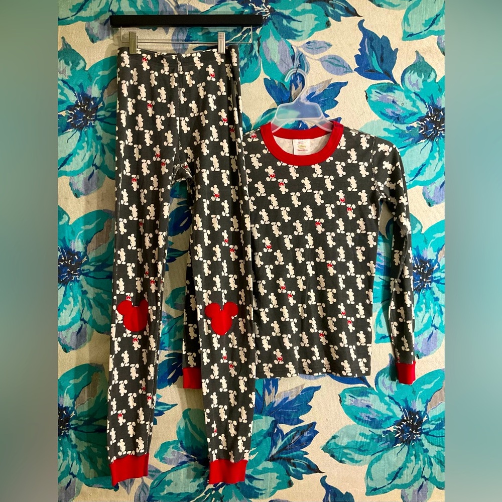 hanna andersson Disney Collection Mickey Mouse Knee Patch Pajamas PJ Set